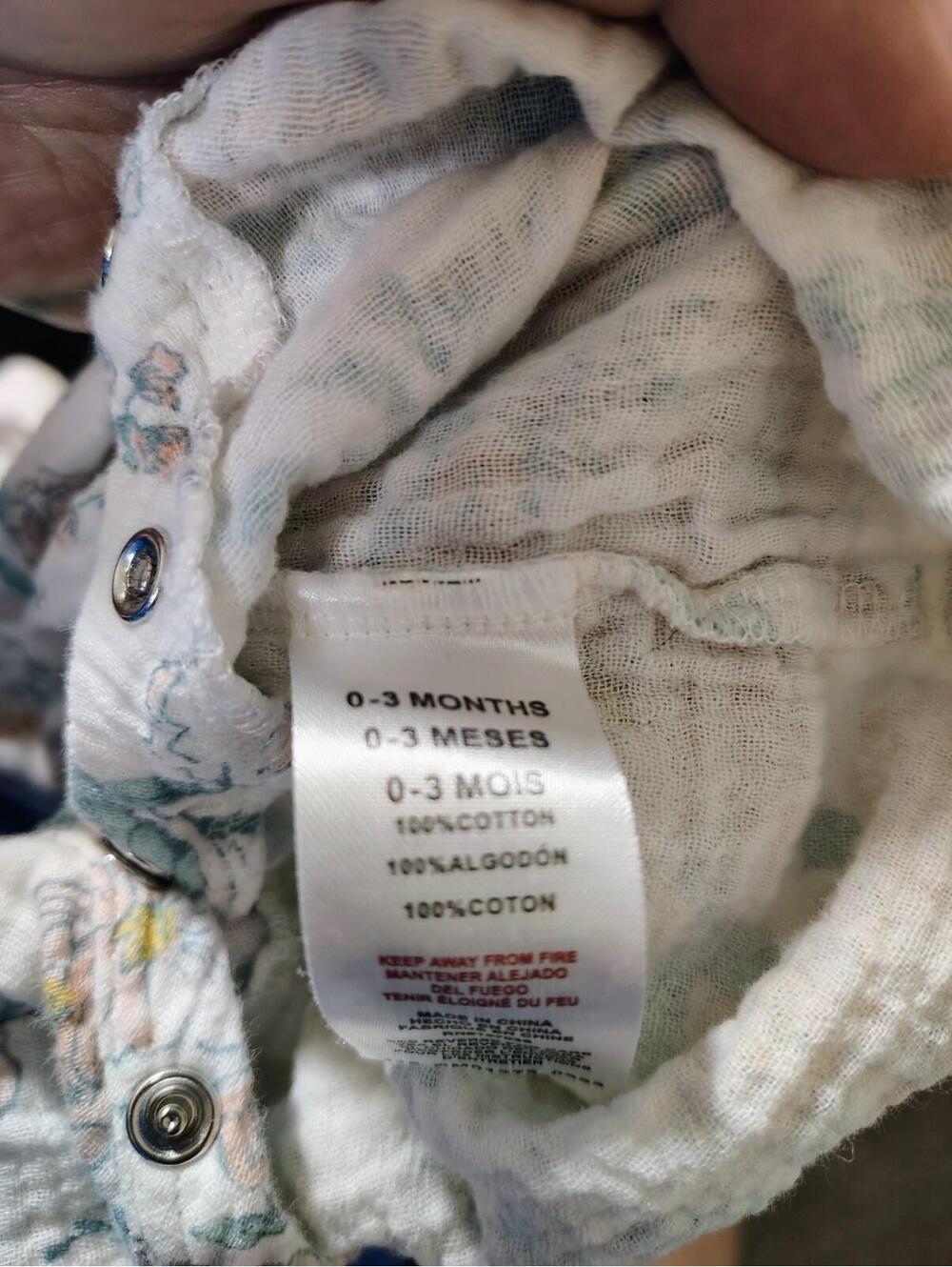 Baby Girl 0-3 mo Jumper one piece floral %100 Cotton Catherine Malandrino Baby - Picture 4 of 5